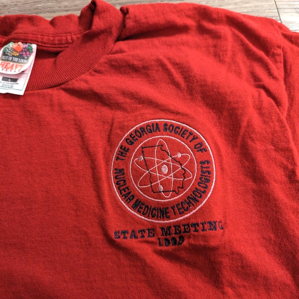 Vintage Georgia science embroidery graphic shirt L